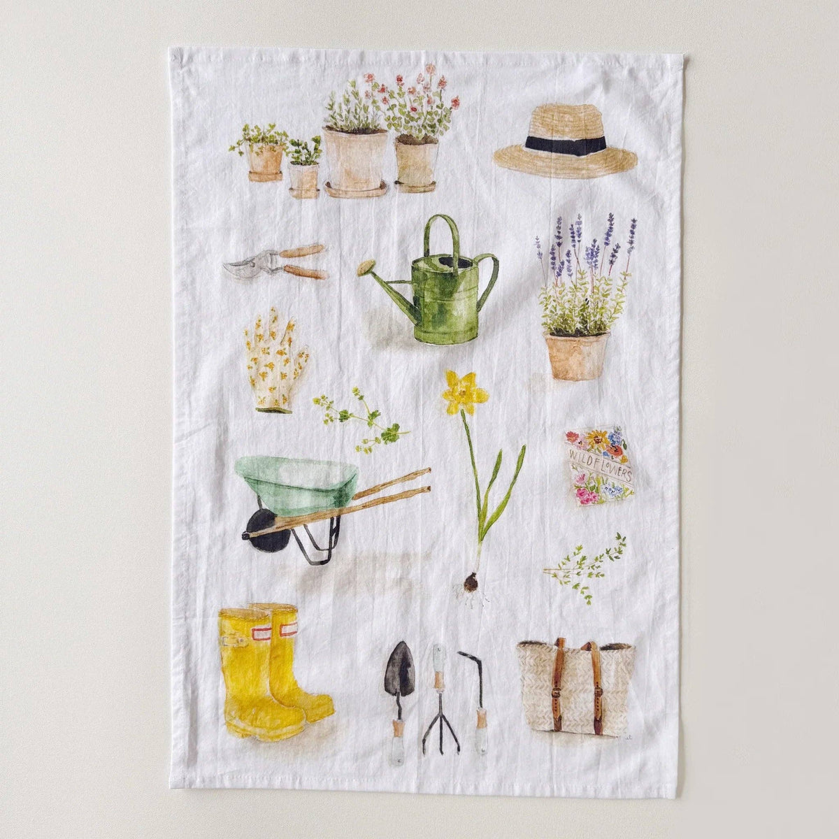 Garden cotton flour sack tea towel