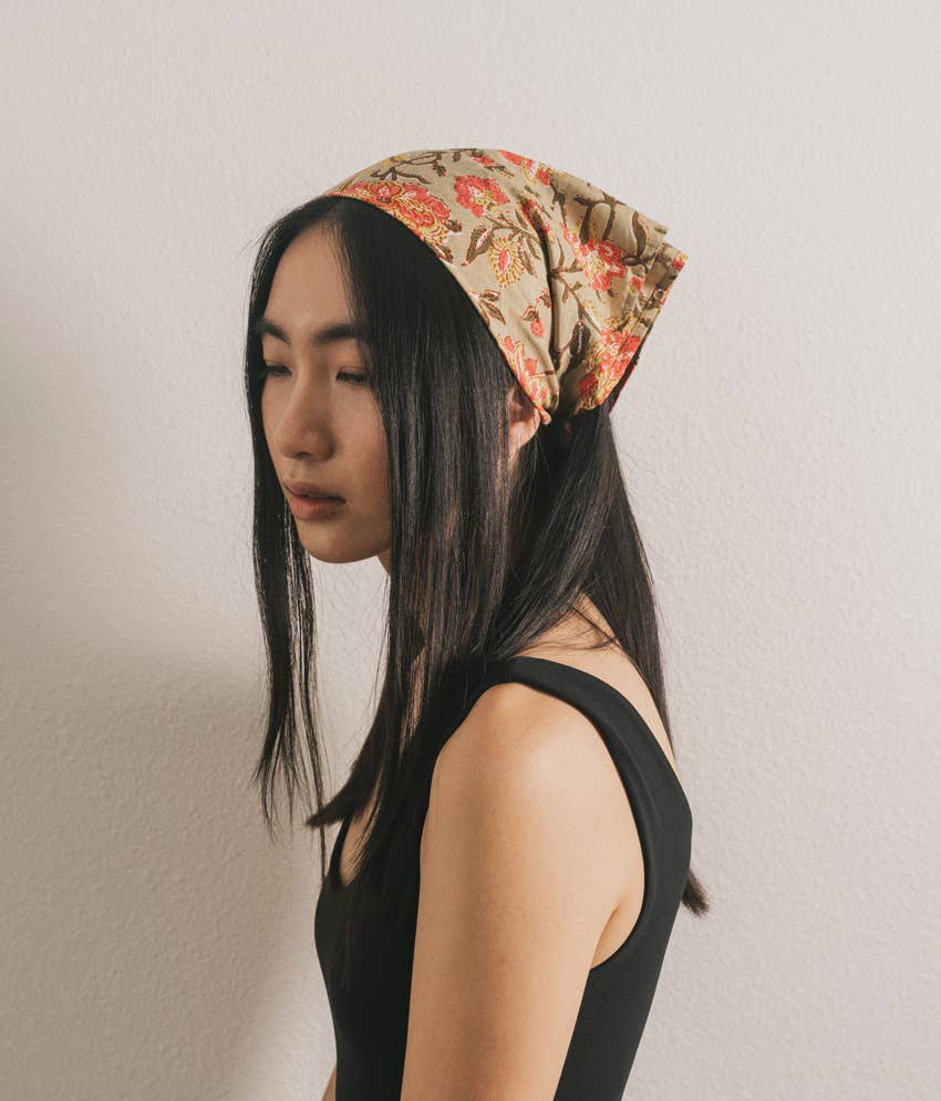 Hand Block Print Cotton Bandana - Assorted Prints
