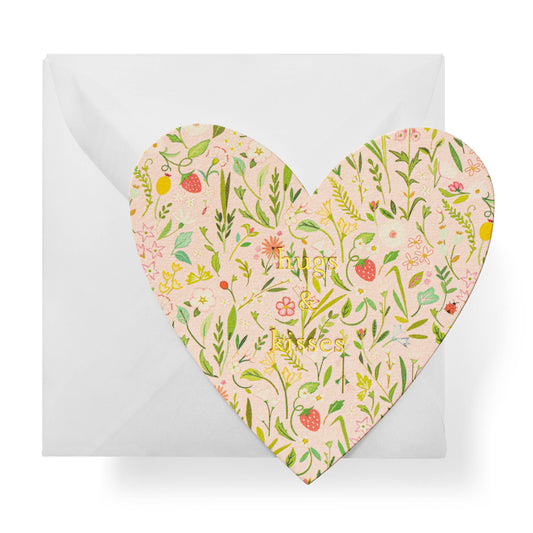 Hugs and Kisses Floral Heart Gift Enclosures: Individual