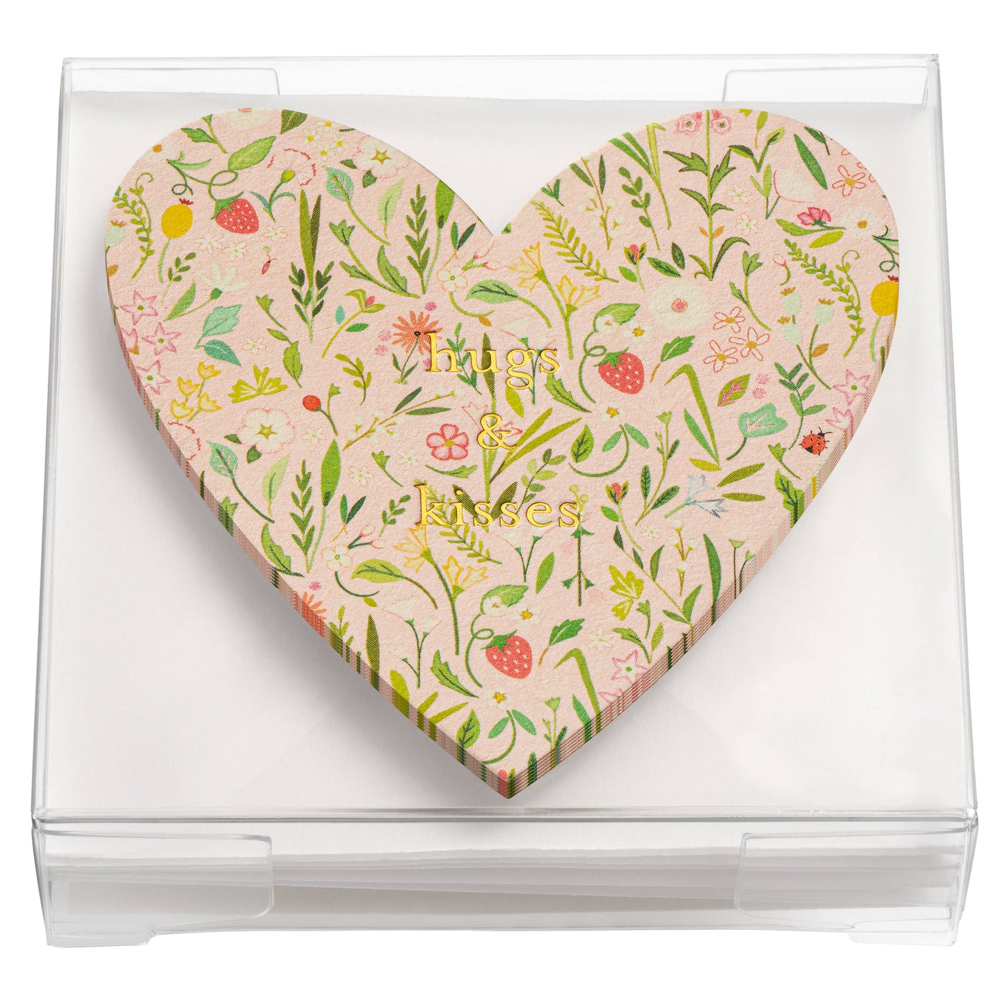 Hugs and Kisses Floral Heart Gift Enclosures: Individual