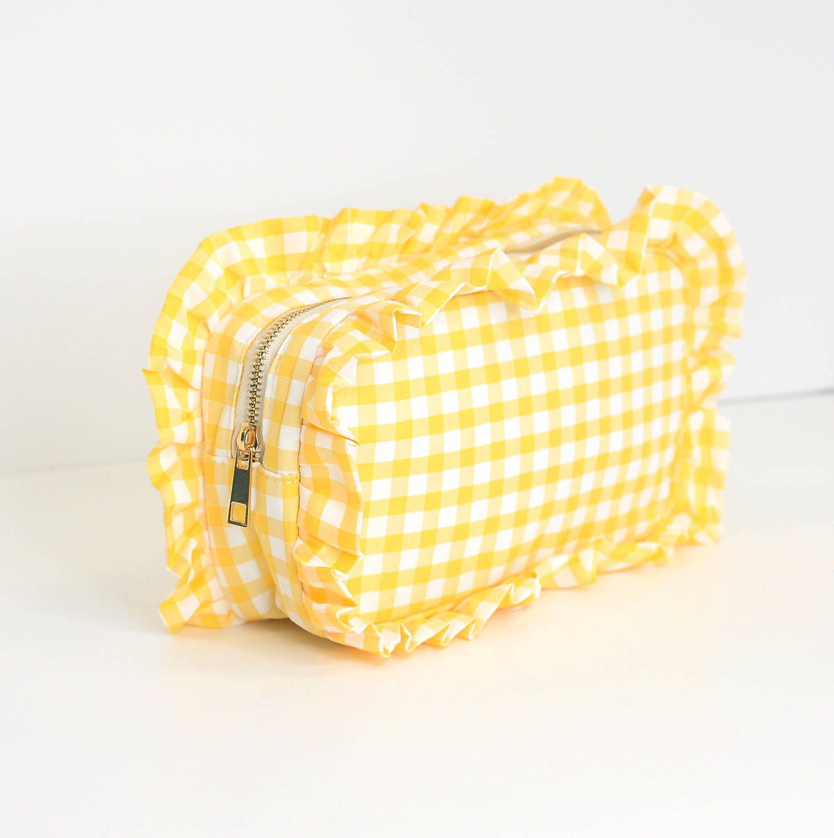 Peach Ruffle Zipper Pouch