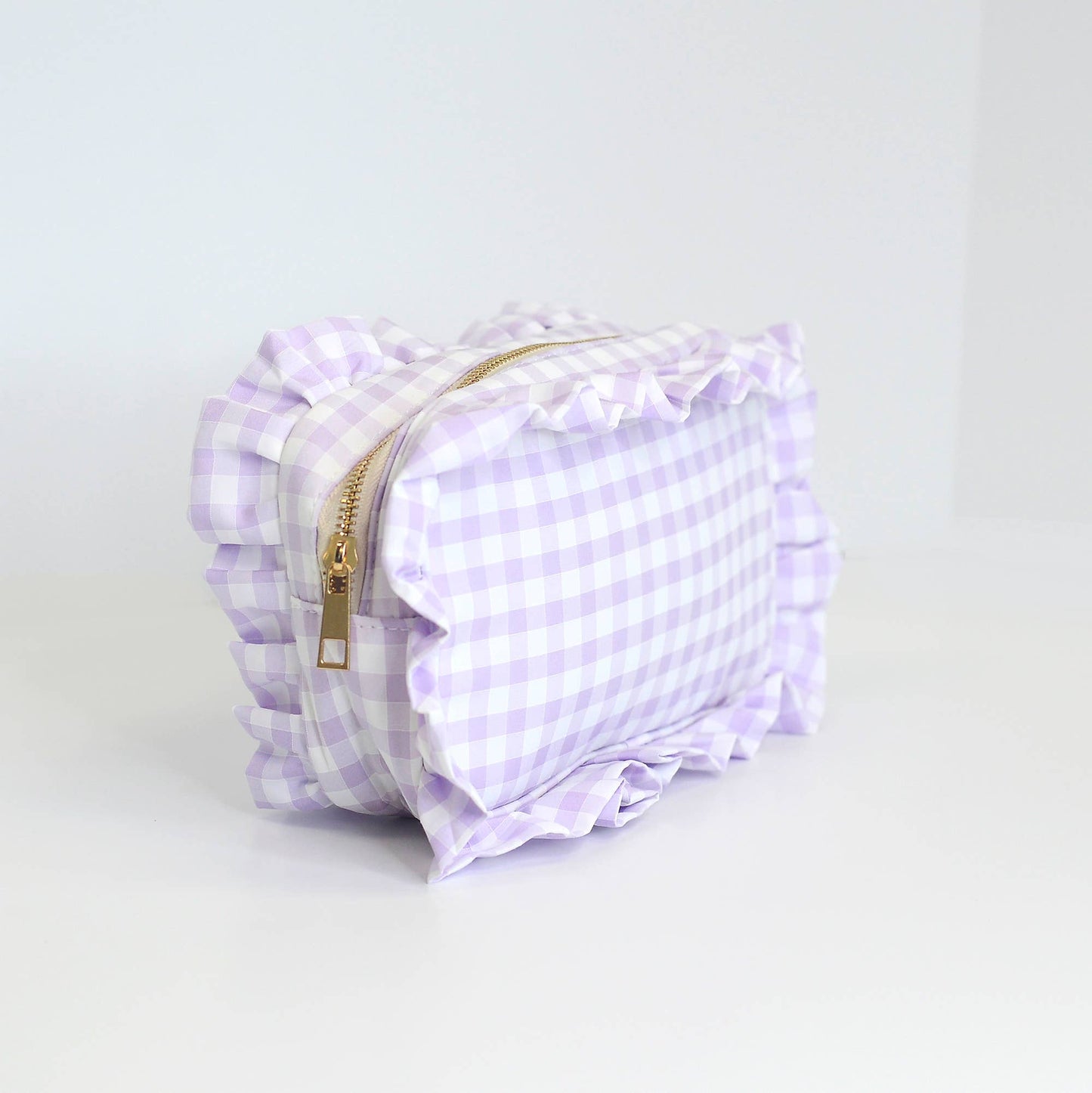 Green Ruffle Zipper Pouch