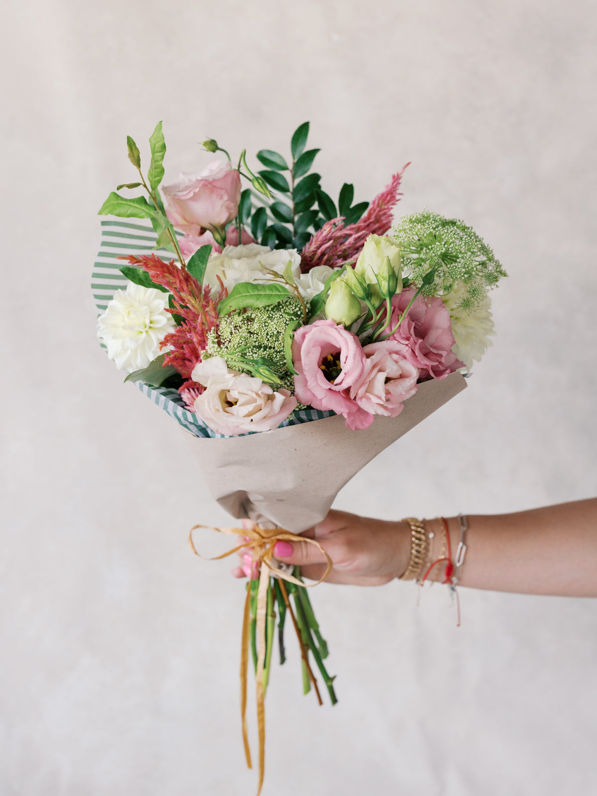 Hand-tied Wrapped Flower Bouquet