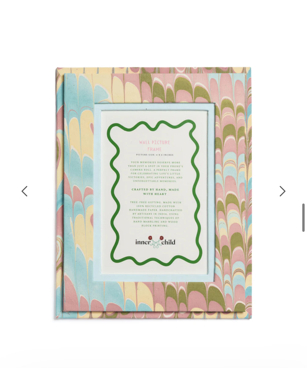 Hand-Marbled Picture Frame in Lilac Blues, 4x6