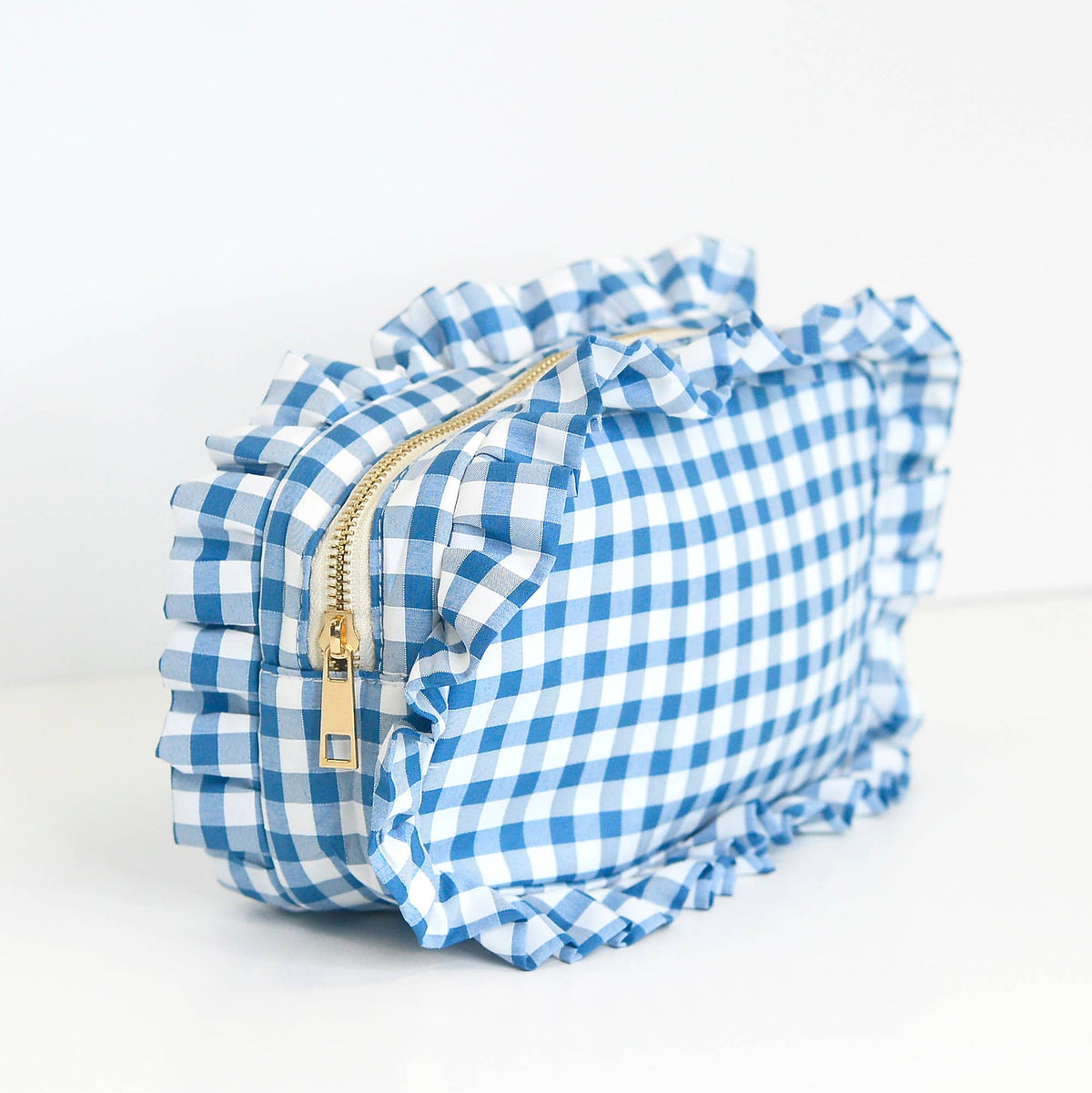 Green Ruffle Zipper Pouch