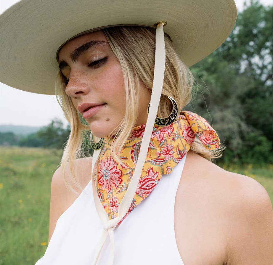 Hand Block Print Cotton Bandana - Assorted Prints
