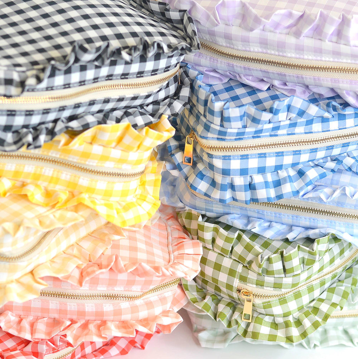 Peach Ruffle Zipper Pouch
