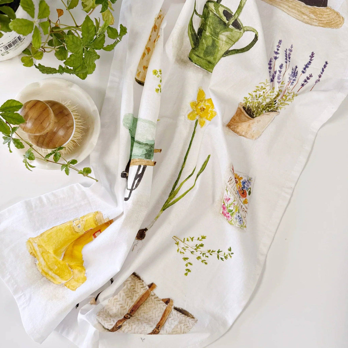 Garden cotton flour sack tea towel