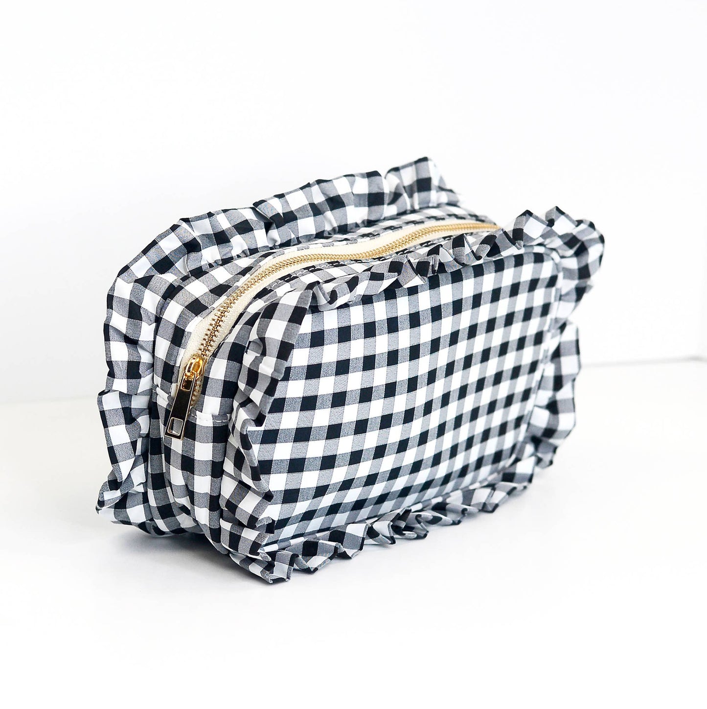 Light Blue Ruffle Zipper Pouch